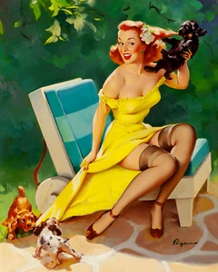 Gil Elvgren Pin-Up "Hold Everything" 8"x10" reproduction Art Print - Picture 1 of 3
