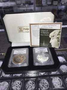 2010 Greek Sculpture High Relief (2 coin Set) First Strike PR69DCAM - Picture 1 of 19