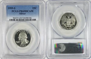 1995-S 25C PCGS PR69DCAM Silver 25C Washington Quarter - Picture 1 of 3