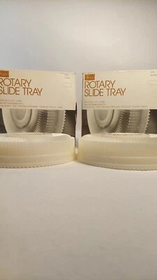 Vtg. Sears Rotary Slide Tray Carousels 3_9902 Holds 100 2x2" Slides Lot Of 2 - Image 1 of 4