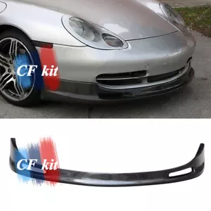 For Porsche 996 911 99-01 Carrera Carbon Fiber Front Bumper Lip Spoiler Body kit - Foto 1 di 12