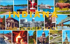 Cartolina Auguri Hoosier Stato Indiana Non Spedita - Foto 1 di 2