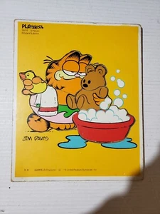Vintage Tray Puzzle Garfield Playskool Pooky's Bath 6 piece 1978 - Picture 1 of 5