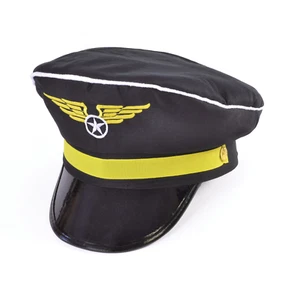 Mens Airline Pilots Cap Hat for Air Stewardess Cabin Crew Fancy Dress Accessory - Picture 1 of 1