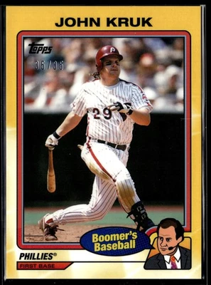 2024 Topps x Chris Berman: Boomer's Baseball #30 John Kruk Yellow #/35 - Image 1 of 2
