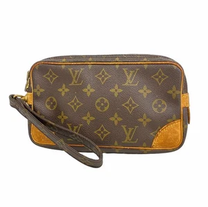 Bolso sin asas Louis Vuitton con monograma Marly Dragonne PM M51827 bolsa de lona marrón - Imagen 1 de 23