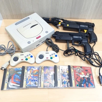 Sega Saturn Console with 2 Virtua Gun controllers & 5 games US TARIFF PAID W923A - Image 1 of 4