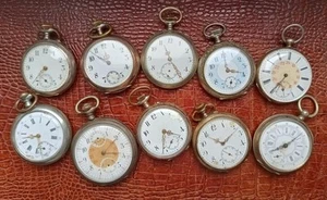 Konvolut Nr.2 von 10 schönen antiken Taschenuhren in Silber - Bild 1 von 3