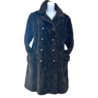 Abrigo Bagoad Vintage Años 60 Mujer Marrón Imitación Piel de Cordero Persa L Doble Pecho EE. UU. Foto 1 de 4