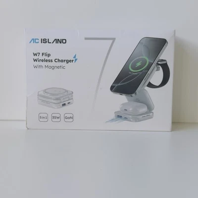 AC Island W7 Flip Wireless Charger Magsafe  5-in-1   Charging Station 35W - Image 1 of 4