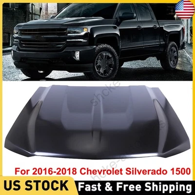 New Primed Hood Panel For 2016 2017 2018 Chevrolet Silverado 1500 23392664 - Image 1 of 4
