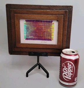 Framed Original Hand Loom Weaving by Master Weaver Jan Doyle Small Decor 9.25"×7 - Picture 1 of 6