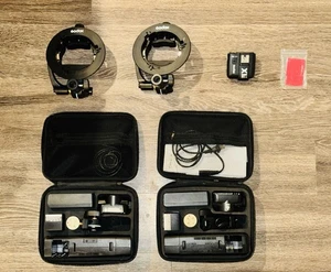 Set Of 2x GODOX AD200 Flash W/ Bowens Mount Brackets, Receiver, 2 Cases, One Box - Picture 1 of 2