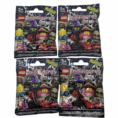 Lego minifiguras colecionáveis série 14 monstros lote de 4 bolsas cegas seladas 71010 - Imagem 1 de 2