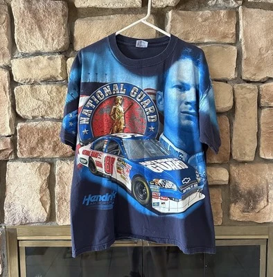 VTG Y2K Dale Earnhardt Jr AOP National Guard Chase Authentics Size XL NASCAR - Image 1 of 4