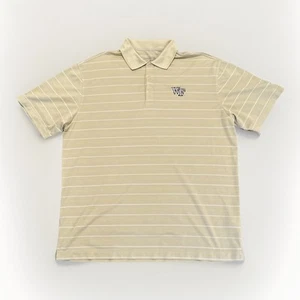 Nike Wake Forest Demon Deacons Shirt Mens XL Dri-FIT Golf Polo Striped Gold - Picture 1 of 7