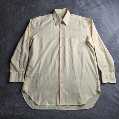 Barba Napoli Men's Yellow Cotton Shirt 41 16 Luxury ITALY Handmade Longsleeve  - Image 1 of 4