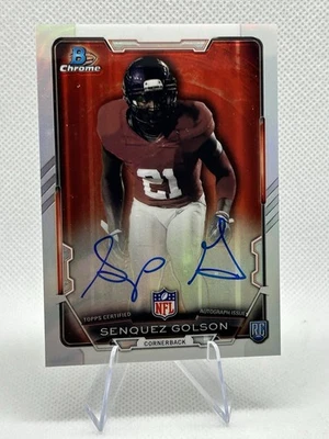 Senquez Golson Autograph Rookie 2015 Bowman Chrome Refractor - Image 1 of 2