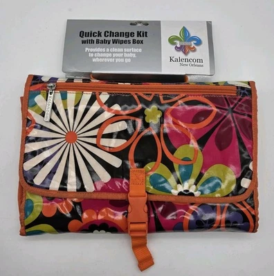 Kalencom New Orleans Quick Diaper Changing Kit Pad Pockets Wipes Box Multicolor - Image 1 of 4