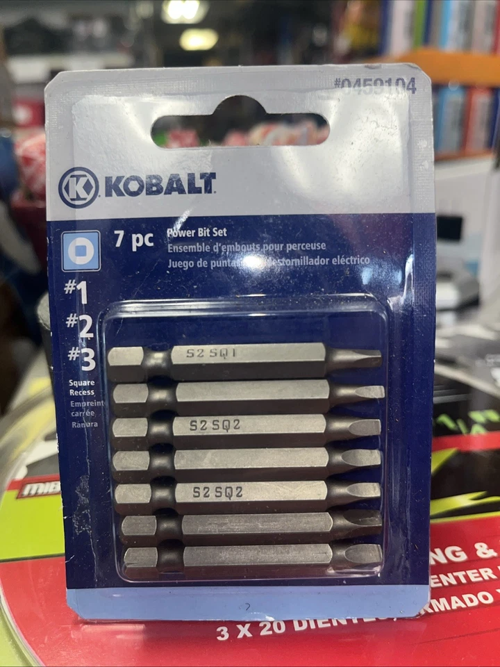 New Kobalt 7 Piece 2" Set #1, #2, #3 Square Power Drill Bit  0459104 - Image 1 of 1
