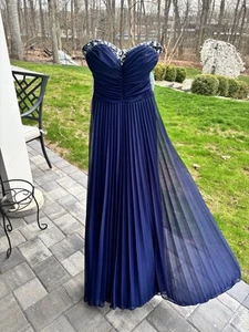 Marineblau trägerlos Strass Abschlussball Hochzeit Gast Kleid Größe 5/6 - Bild 1 von 8