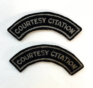 Juego de 2 parches vintage bordados para coser citas de cortesía - Imagen 1 de 3