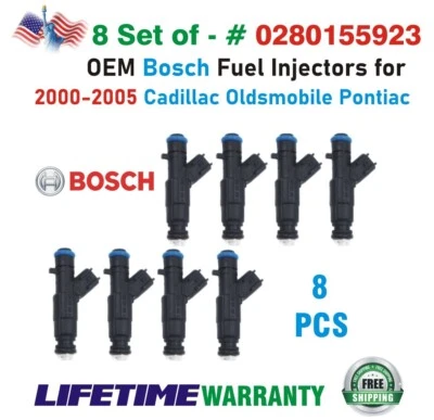 Inyectores de combustible originales Bosch x8 para Cadillac y Oldsmobile y Pontiac V8 2000-2005 Foto 1 de 4
