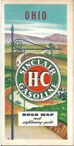 1950 SINCLAIR OIL Road Map OHIO Cleveland Dayton Columbus Cincinnati Toledo - Bild 1 von 5