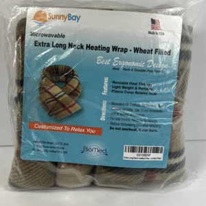 NEW Sunny Bay Extra Long Neck Heating Wrap Microwavable Wheat Filled - Picture 1 of 12