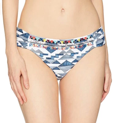 Pantalones de bikini Lucky Brand para mujer fruncidos hipster geoimpresión talla múltiple L 00131 Foto 1 de 2