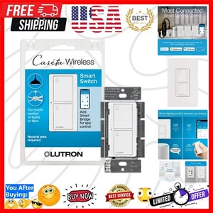Caseta by Lutron Smart Switch - 6 Amp, LED & Fan Control, Neutral Wire Required - Picture 1 of 12
