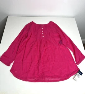 Ralph Lauren Girls Sz 7 Pink Blouse Top Button Long Sleeve 313196347 NWT - Picture 1 of 14