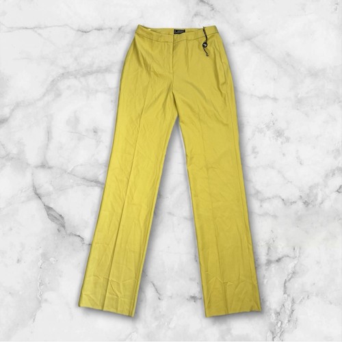 Pantalone donna Gianni Versace giallo 100% lana gamba dritta taglia 42