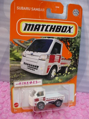 2022 Matchbox 2014 SUBARU SAMBAR #43☆ white flatbed truck;red ☆☆ - Image 1 of 2