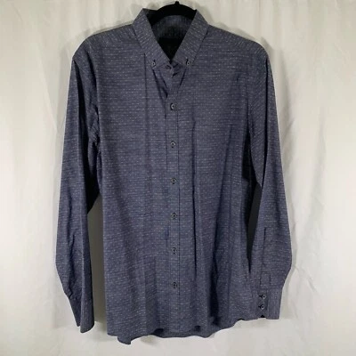 Camisa Polo Zachary Prell Para Hombre Azul Medio Manga Larga 100% Algodón 1/4 Botón Foto 1 de 4