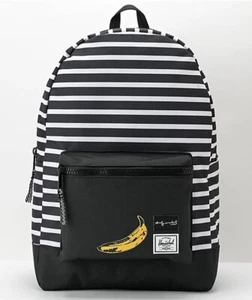 HERSCHEL X Andy Warhol Eco Settlement stripes banana BACKPACK NEW nwt H - Picture 1 of 6