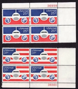 Scott #c89-c90 Planes and Globe Plate Block of 4 Stamps - MNH - Picture 1 of 1