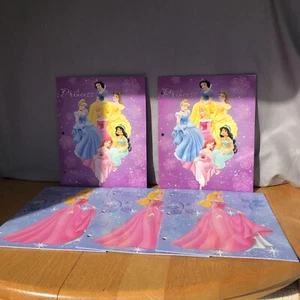 Disney Princess School 3-Ring Folder w/ 2 Pockets Set of 5 NEW - 2 Designs 2007 - Picture 1 of 12