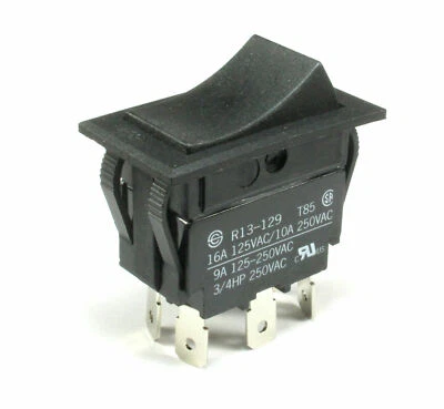 SCI Rocker Switch 6-Pins 16A/125VAC 10A/250VAC, 3 Position, ON/OFF/ON DPDT - Image 1 of 4
