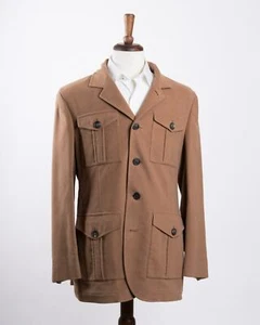 Brunello Cucinelli $4,495 NWT Guanaco Brown Cotton Cashmere Coat (50 IT) M - Picture 1 of 8
