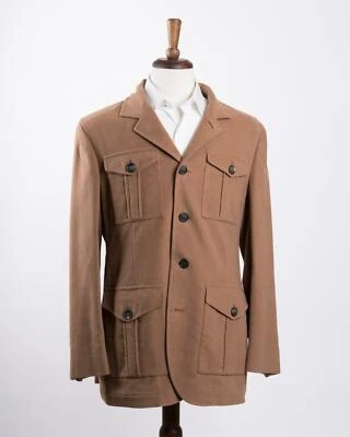 Brunello Cucinelli $4,495 NWT Guanaco Brown Cotton Cashmere Coat (50 IT) M - Image 1 of 4