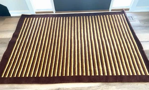 R9195 Exclusive Stripe Wool & Silk Tibetan area Rug 4' X 6' Hand knotted Nepal - Picture 1 of 9