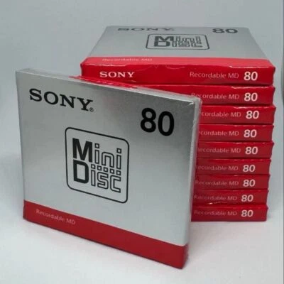 Sony Mini Disc MDW80T MD vuoto 80 minuti registrabile 10 dischi set nuovo - Immagine 1 di 4