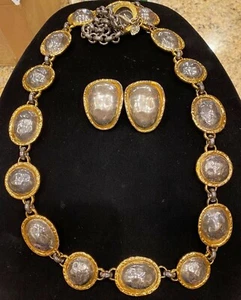 VINTAGE LARGE EDOUARD RAMBAUD PARIS NECKLACE AND EARRING SET - Picture 1 of 8