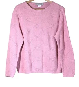 Vintage Appleseed's M Grandmacore 100% Baumwolle rosa gesteppt Herz Strick Pullover  - Bild 1 von 8