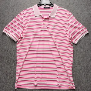 Camisa Polo G Fore Para Hombres 2XL Blanca Rosa Rayas Golf Hyatt Bordada Absorbente - Imagen 1 de 12