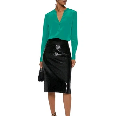 Falda lápiz crepé con lentejuelas negra talla 10 Diane von Furstenberg $698 Foto 1 de 4