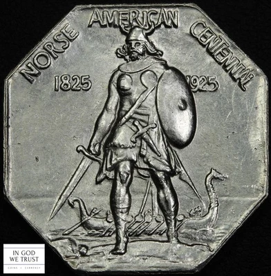 1925 Thick Norse American Centennial Silver Medal (MS UNC) - Image 1 of 4