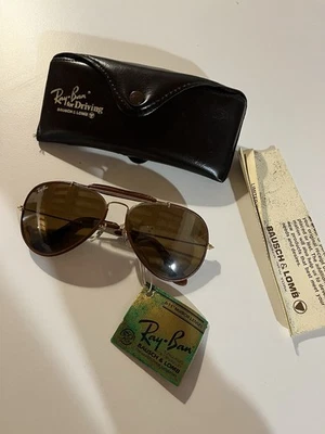 Occhiali da Sole Uomo Vintage Ray Ban Leathers Aviator Bausch & Lomb - Immagine 1 di 4