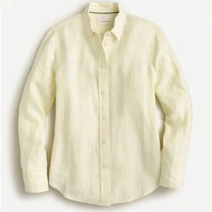 J. CREW Slim-Fit Baird McNutt Irish Linen Shirt Pastel Pale Yellow {C24} - Bild 1 von 6